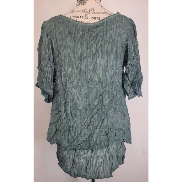 Pretty Angel Fairy Top Sz S Linen Blend Asymmetric Ruffled Romantic Whimsycal - Picture 5 of 11